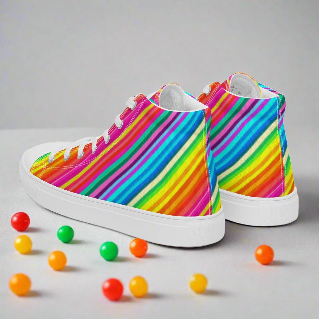 Candy Stripes | Women & Girls High Top Sneakers - Syntax & Alchemy