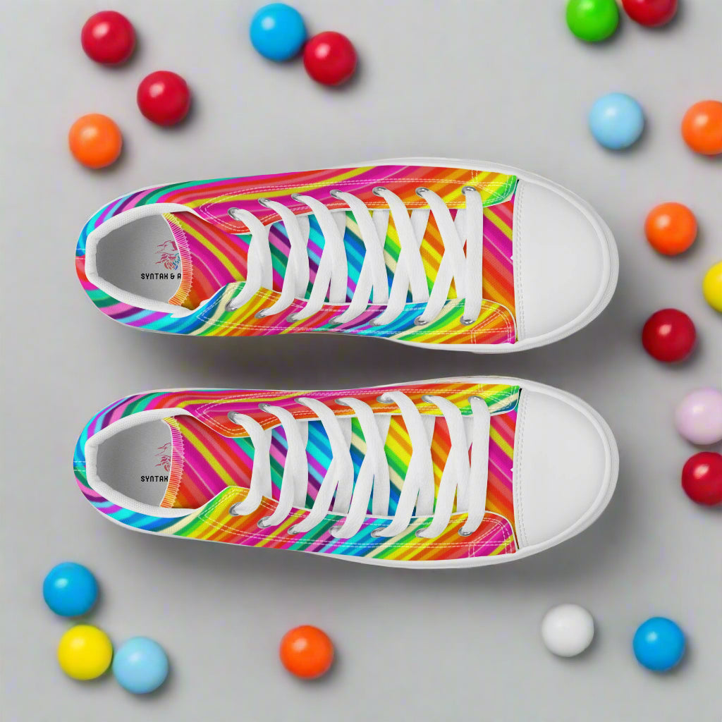 Candy Stripes | Women & Girls High Top Sneakers - Syntax & Alchemy