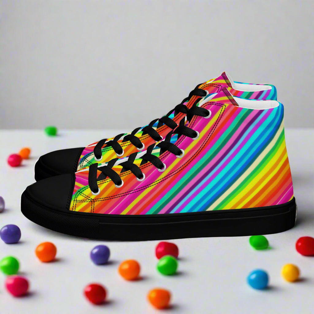 Candy Stripes | Women & Girls High Top Sneakers - Syntax & Alchemy
