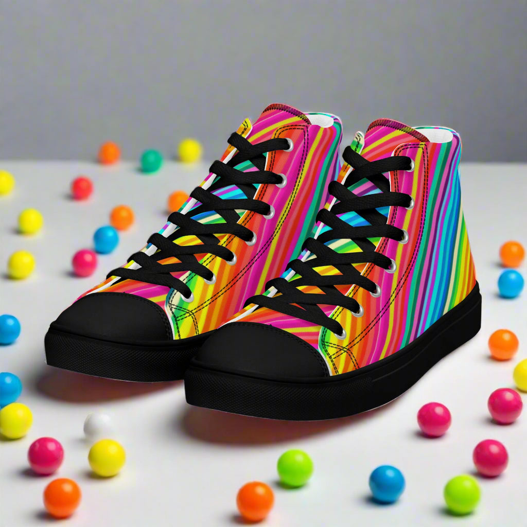 Candy Stripes | Women & Girls High Top Sneakers - Syntax & Alchemy