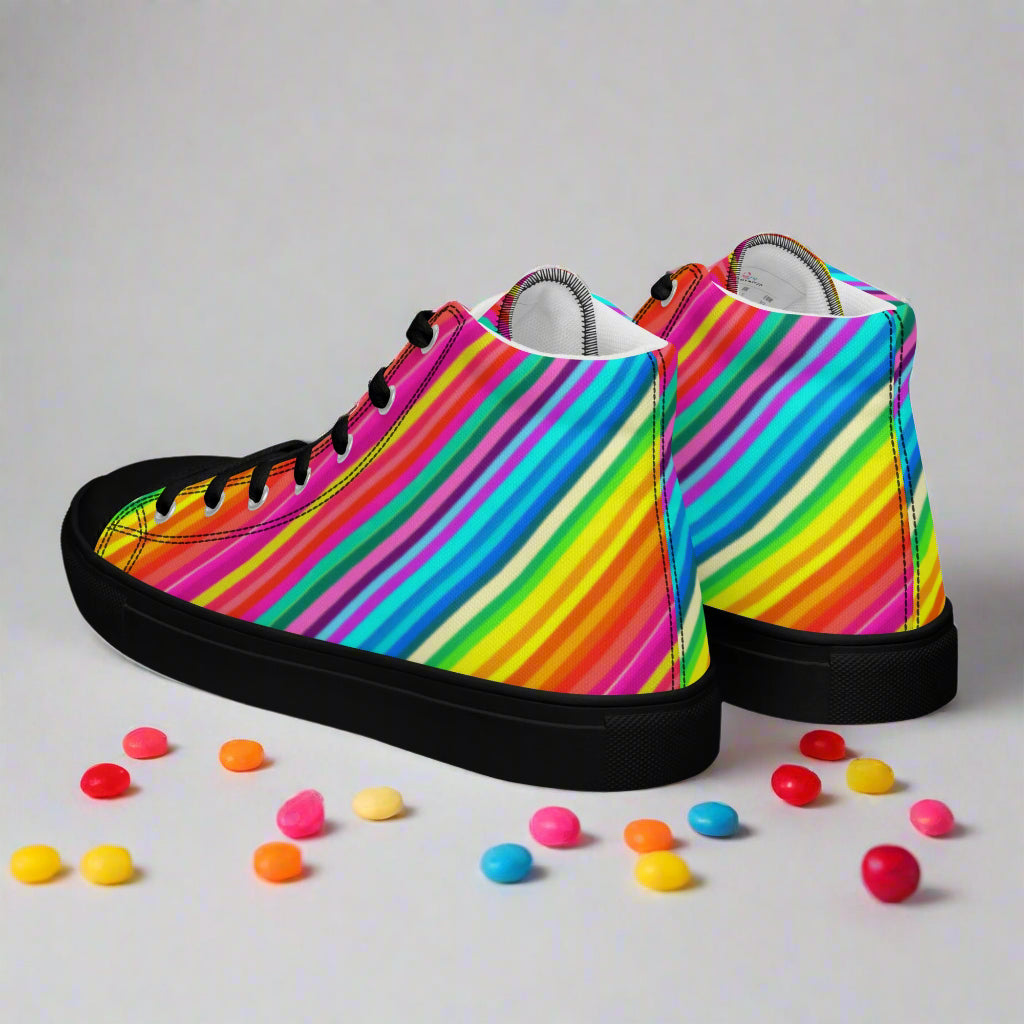 Candy Stripes | Women & Girls High Top Sneakers - Syntax & Alchemy