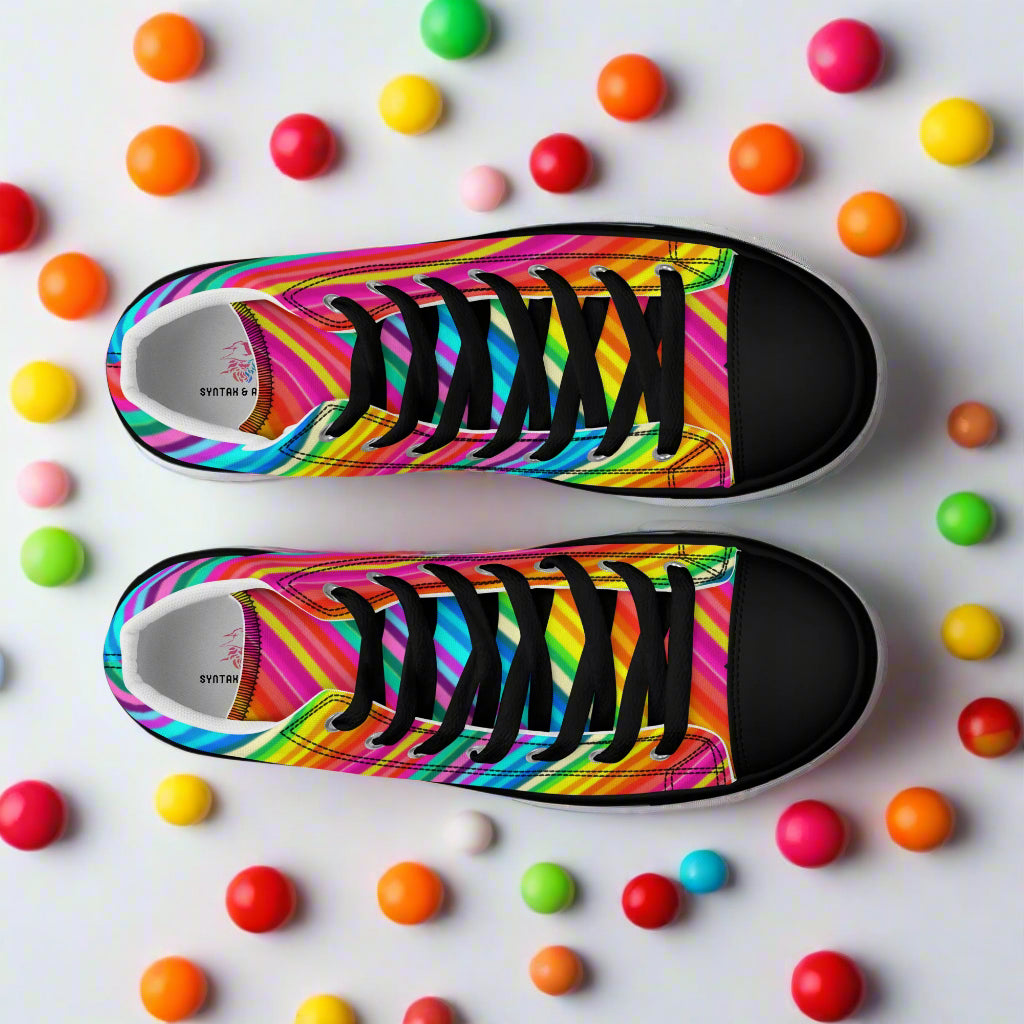 Candy Stripes | Women & Girls High Top Sneakers - Syntax & Alchemy