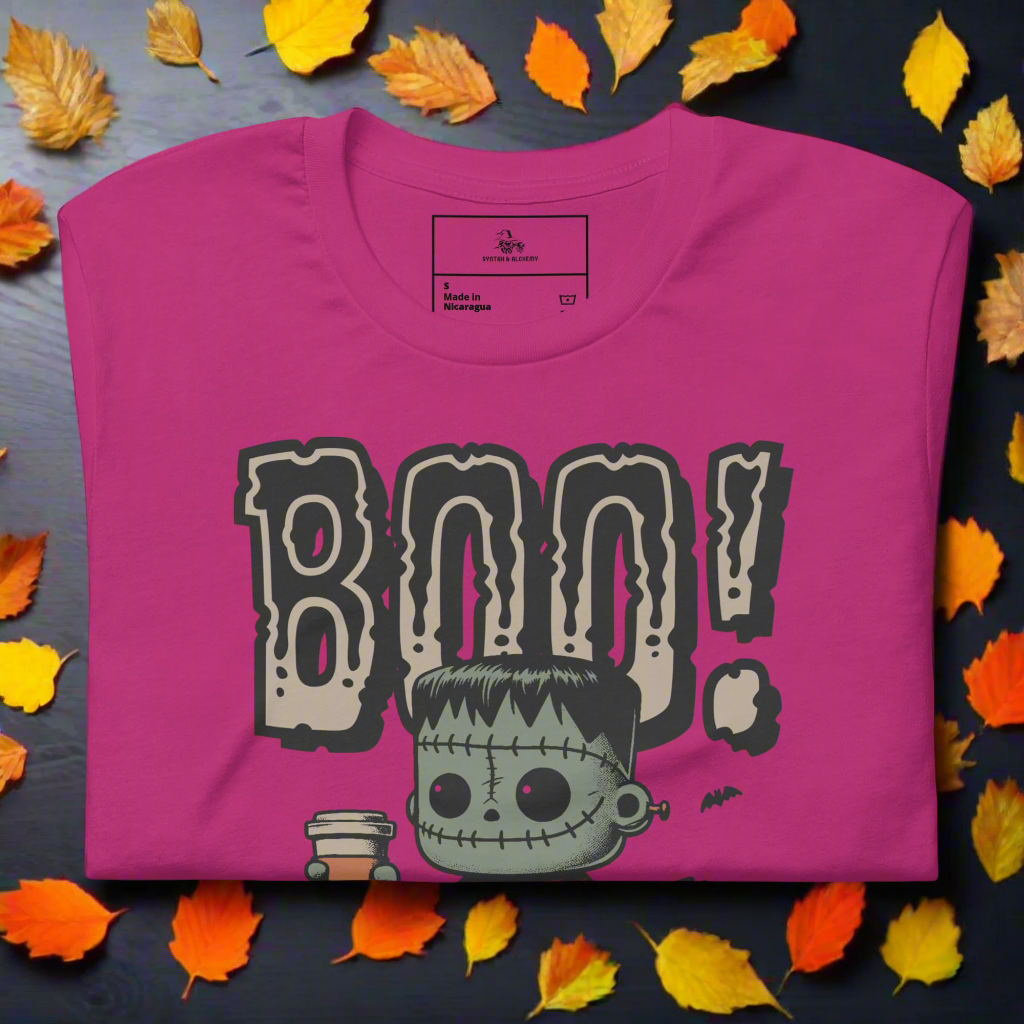Frankenstein Boo | Airlume Cotton T-Shirt - Syntax & Alchemy