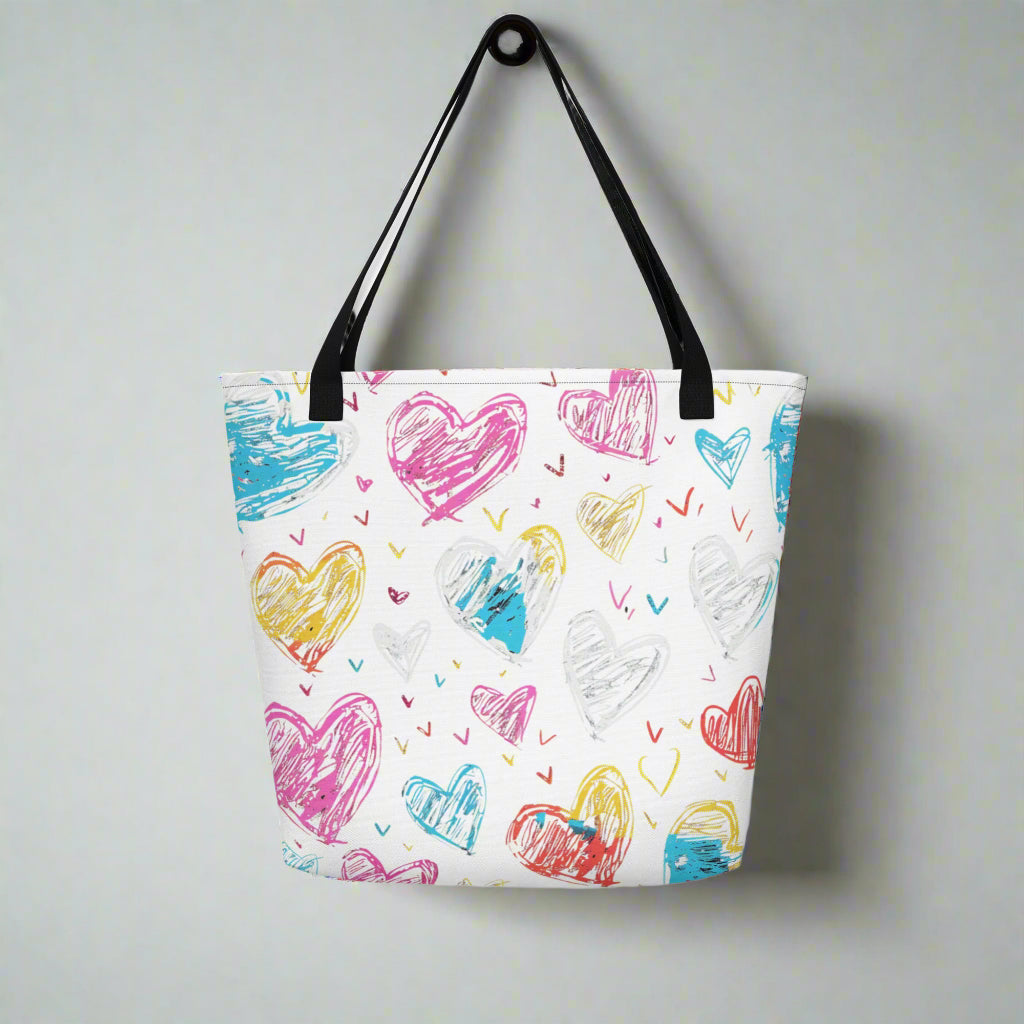 Graffiti Hearts | Large Tote Bag - Syntax & Alchemy