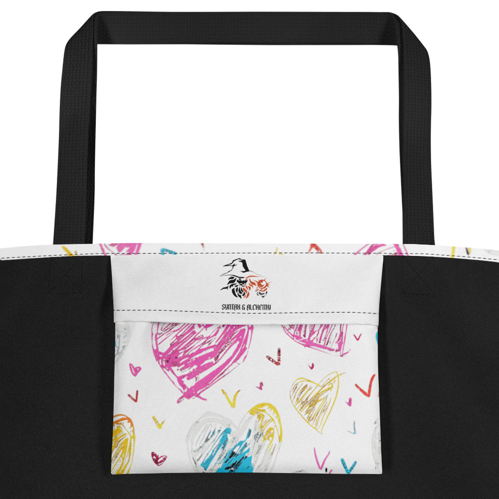 Graffiti Hearts | Large Tote Bag - Syntax & Alchemy