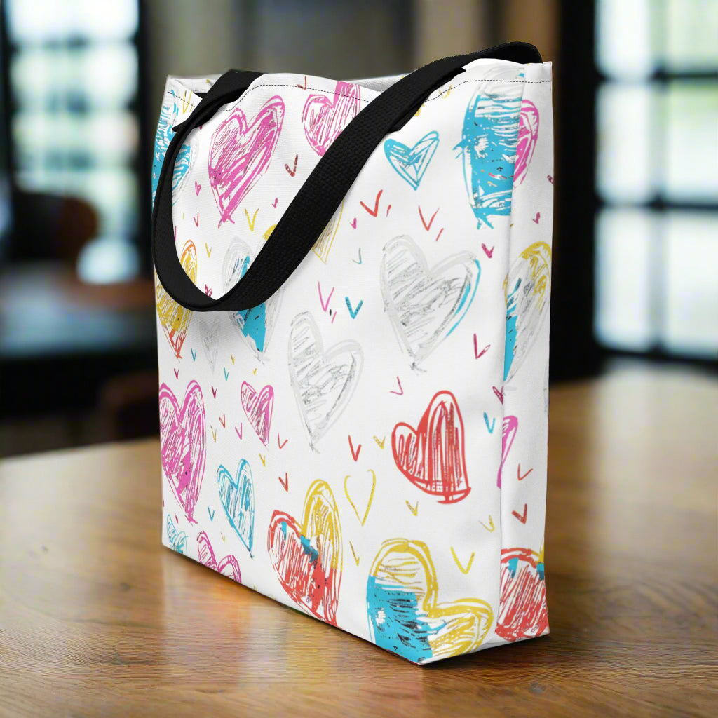 Graffiti Hearts | Large Tote Bag - Syntax & Alchemy