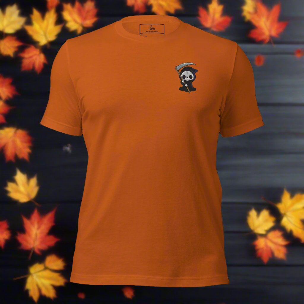 Grim Reaper | Airlume Cotton T-Shirt | Embroidered - Syntax & Alchemy