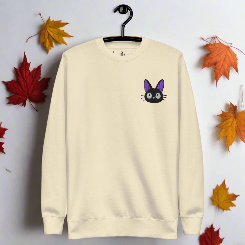Jiji Cat | Soft-Wash Sweatshirt | Embroidered - Syntax & Alchemy