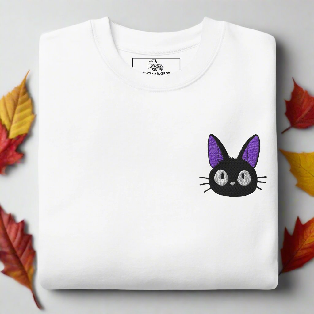 Jiji Cat | Soft-Wash Sweatshirt | Embroidered - Syntax & Alchemy