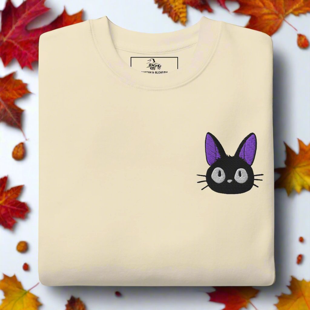 Jiji Cat | Soft-Wash Sweatshirt | Embroidered - Syntax & Alchemy