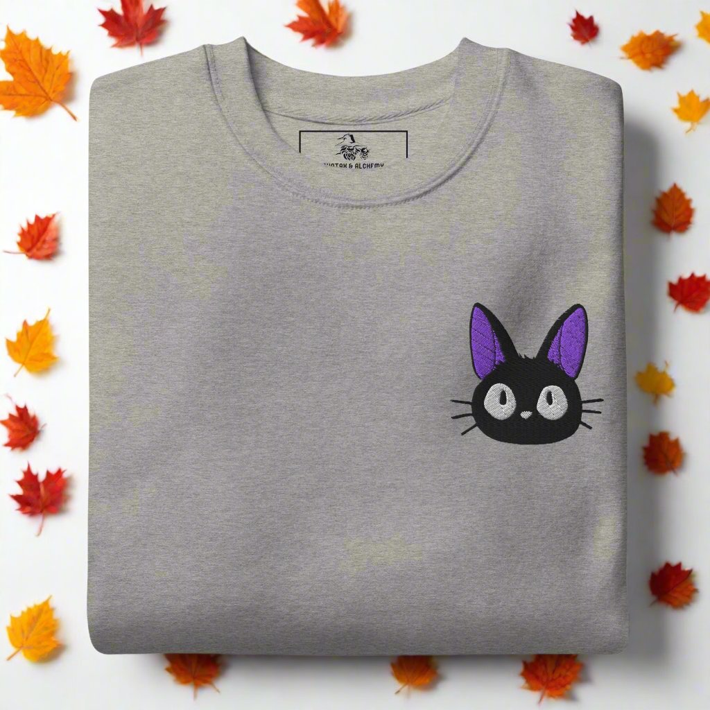 Jiji Cat | Soft-Wash Sweatshirt | Embroidered - Syntax & Alchemy