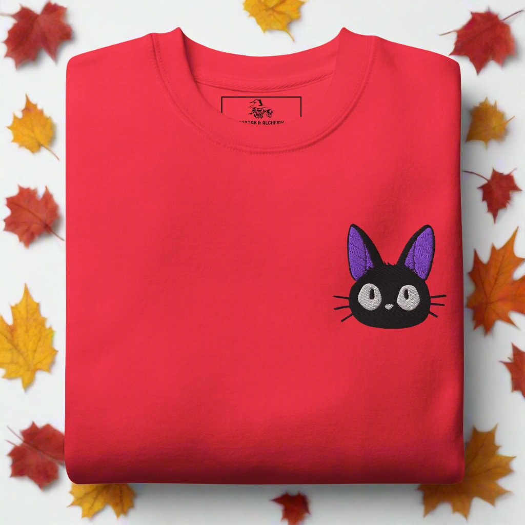 Jiji Cat | Soft-Wash Sweatshirt | Embroidered - Syntax & Alchemy