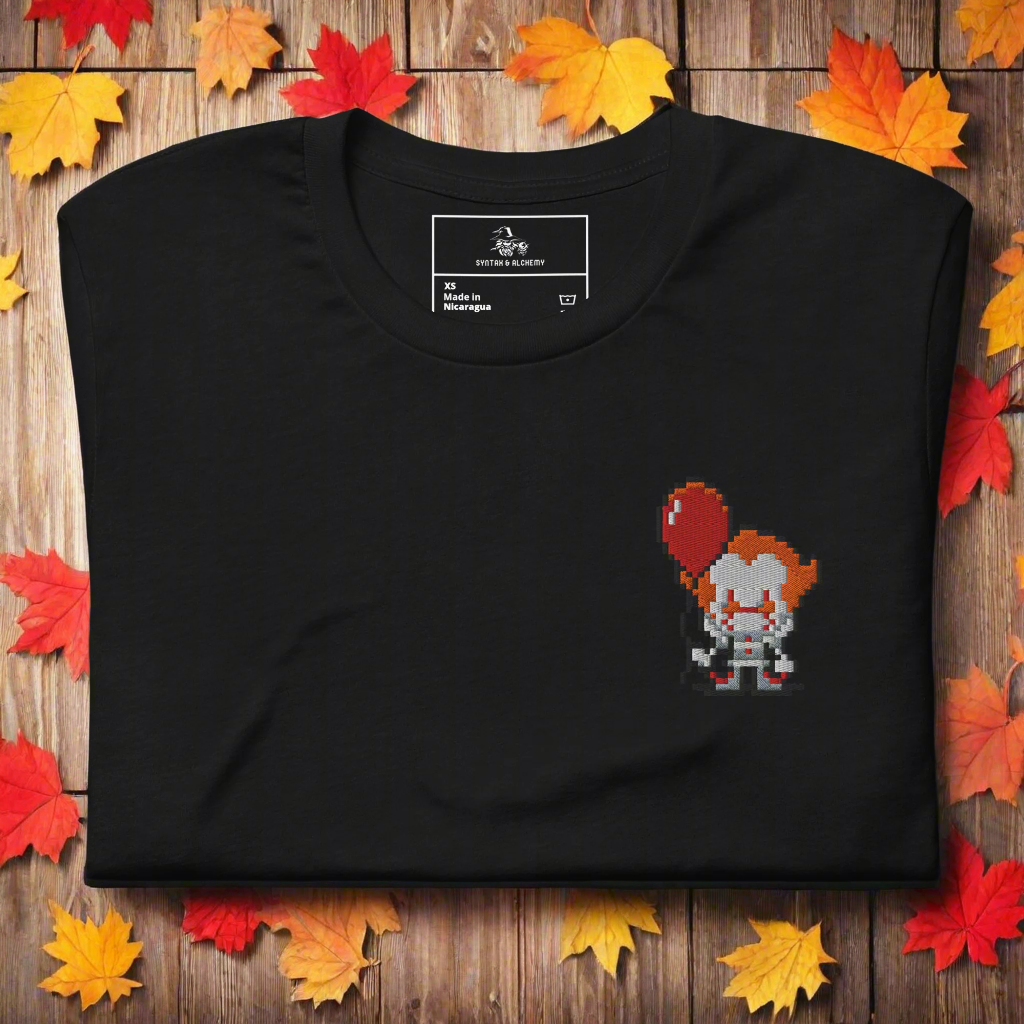Pennywise Pixel | Unisex Airlume Cotton T-Shirt | Embroidered - Syntax & Alchemy