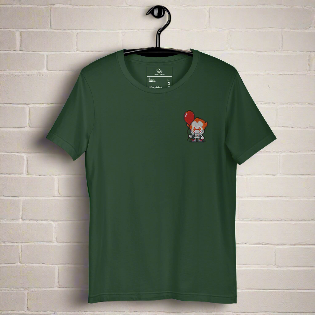 Pennywise Pixel | Unisex Airlume Cotton T-Shirt | Embroidered - Syntax & Alchemy