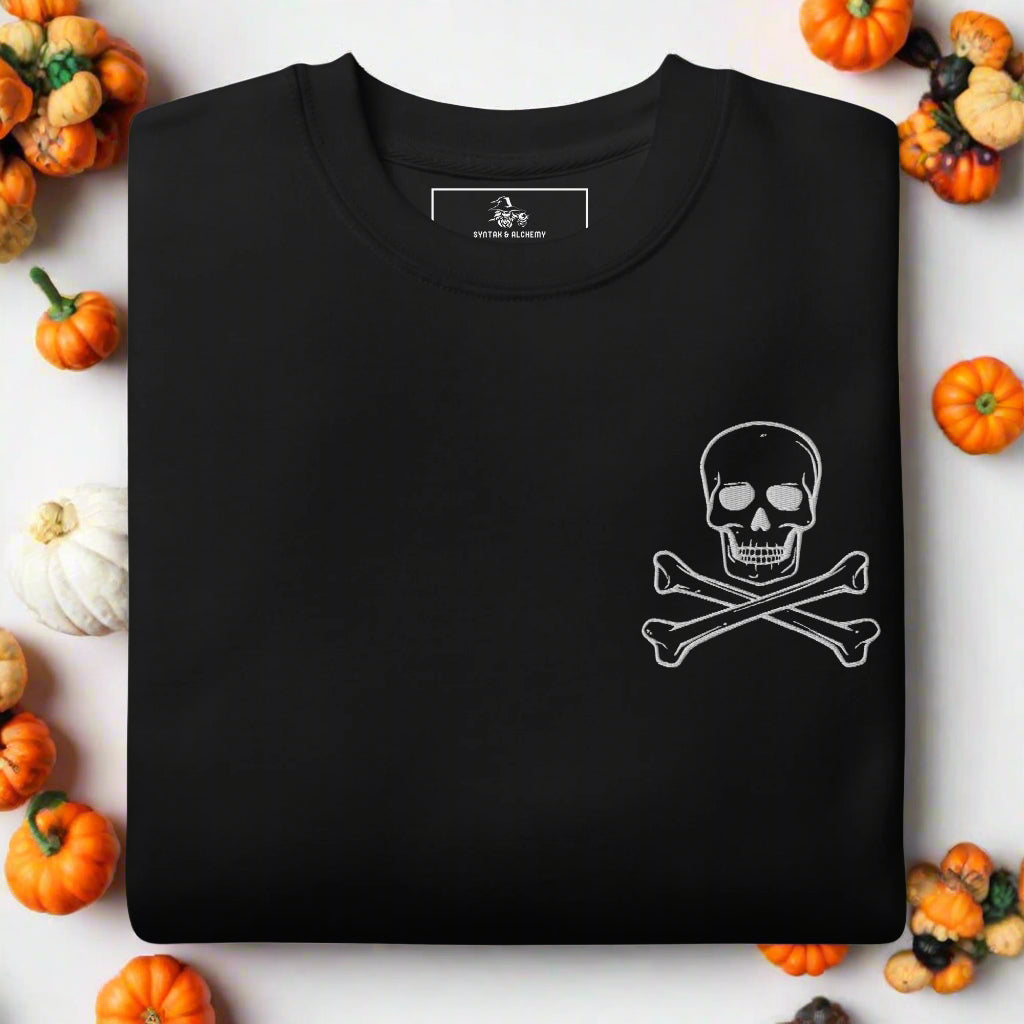 Skull & Crossbone | Unisex Soft-Wash Sweatshirt | Embroidered - Syntax & Alchemy