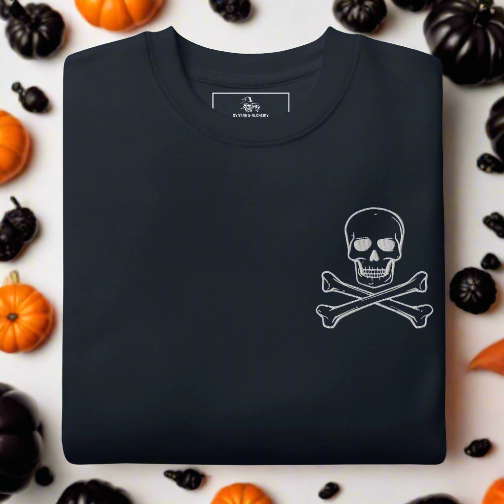Skull & Crossbone | Unisex Soft-Wash Sweatshirt | Embroidered - Syntax & Alchemy