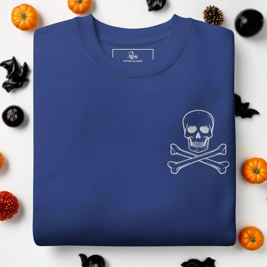 Skull & Crossbone | Unisex Soft-Wash Sweatshirt | Embroidered - Syntax & Alchemy