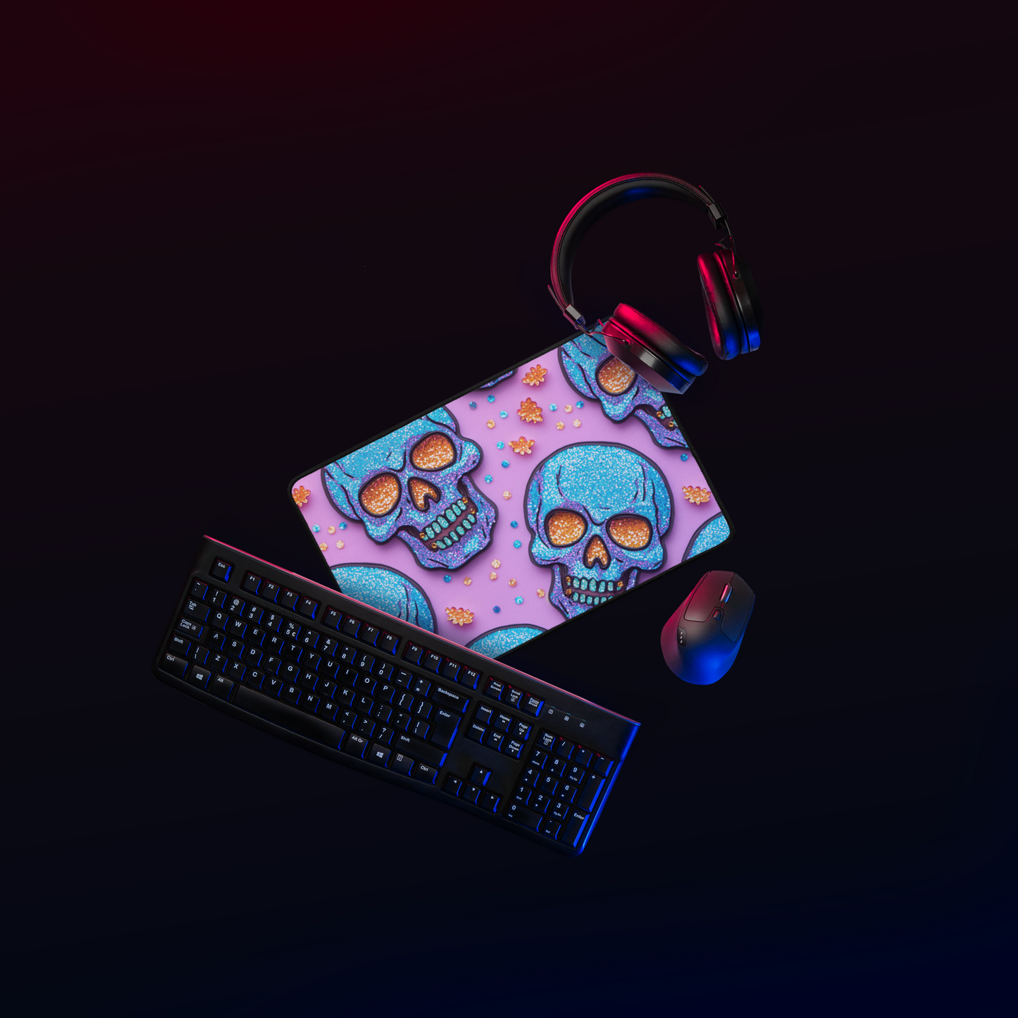 Skull Sparkle | Premium Desk Mat - Syntax & Alchemy