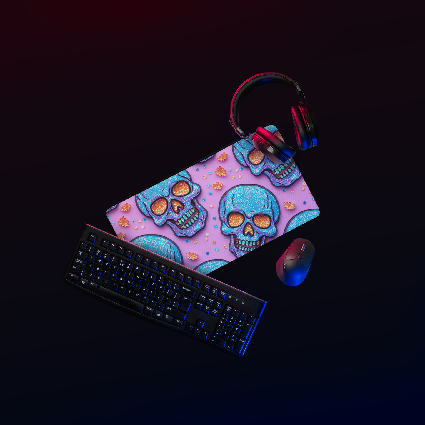 Skull Sparkle | Premium Desk Mat - Syntax & Alchemy