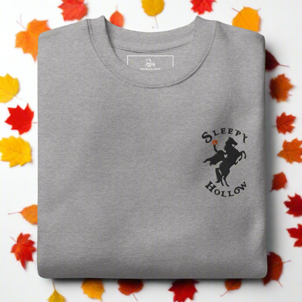 Sleepy Hollow Horseman | Soft-Wash Sweatshirt | Embroidered | Black Variant - Syntax & Alchemy