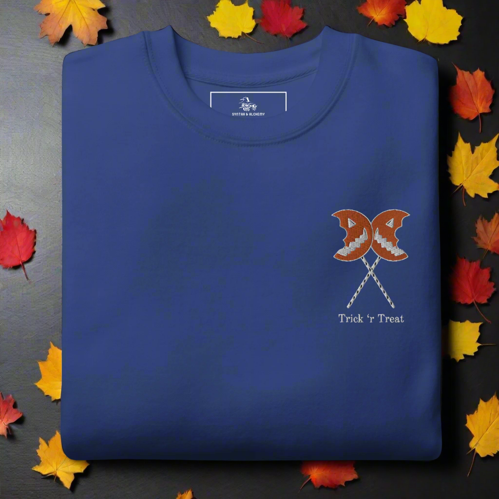 Trick 'r Treat | Soft-Wash Sweatshirt | Embroidered | White Variant - Syntax & Alchemy