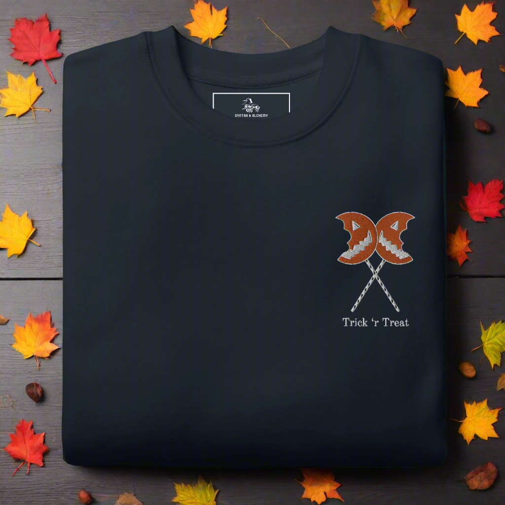 Trick 'r Treat | Soft-Wash Sweatshirt | Embroidered | White Variant - Syntax & Alchemy
