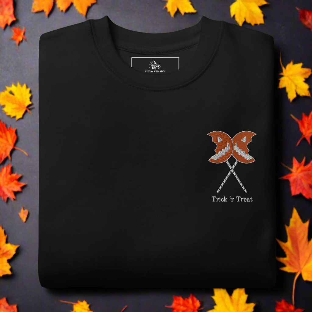 Trick 'r Treat | Soft-Wash Sweatshirt | Embroidered | White Variant - Syntax & Alchemy