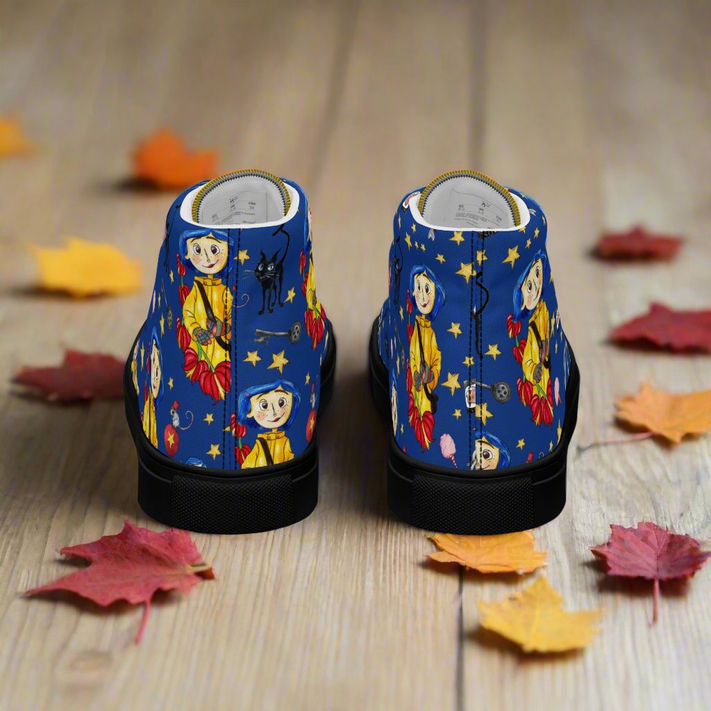Twitchy Witchy Girl | Women & Girls High Top Sneakers | Blue Variant - Syntax & Alchemy