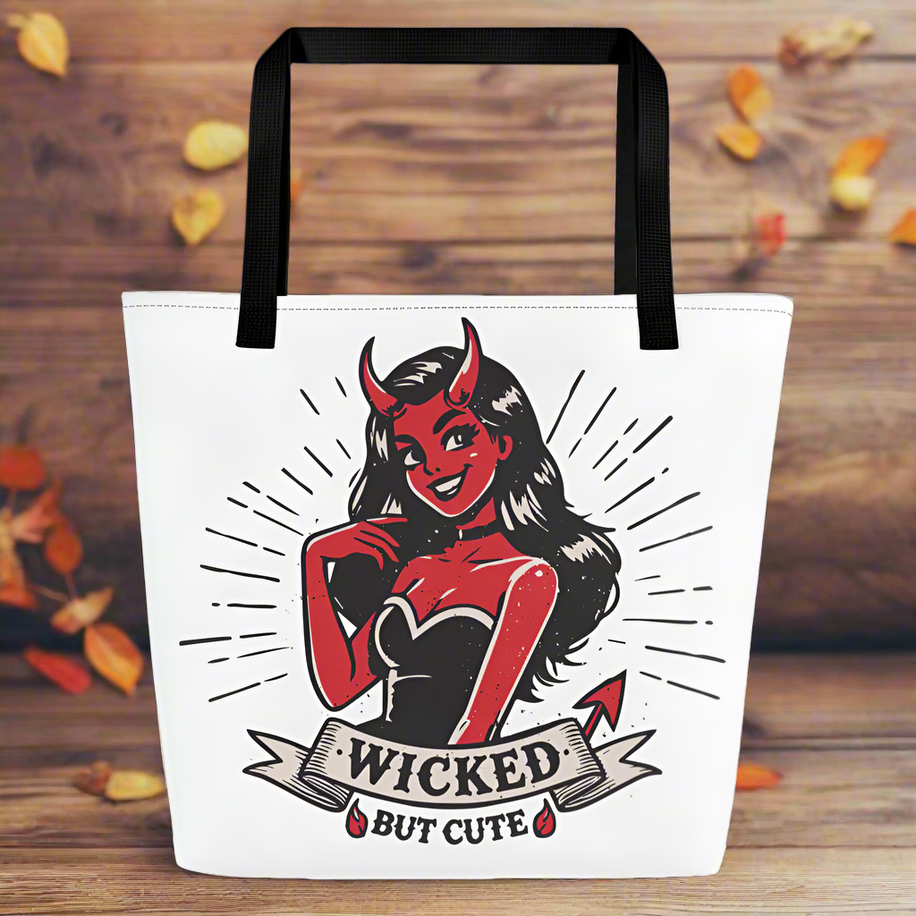 Wicked But Cute | Large Tote Bag - Syntax & Alchemy