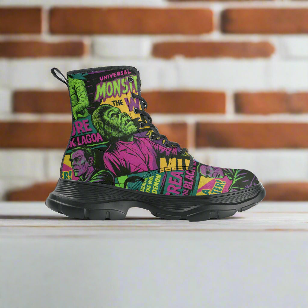 Universal Monsters | Vegan Leather Chunky Boots - Syntax & Alchemy