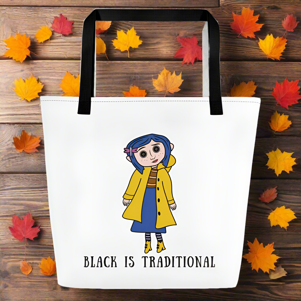 Black Is Traditional | Large Tote Bag Tote Bags Syntax & Alchemy Default Title