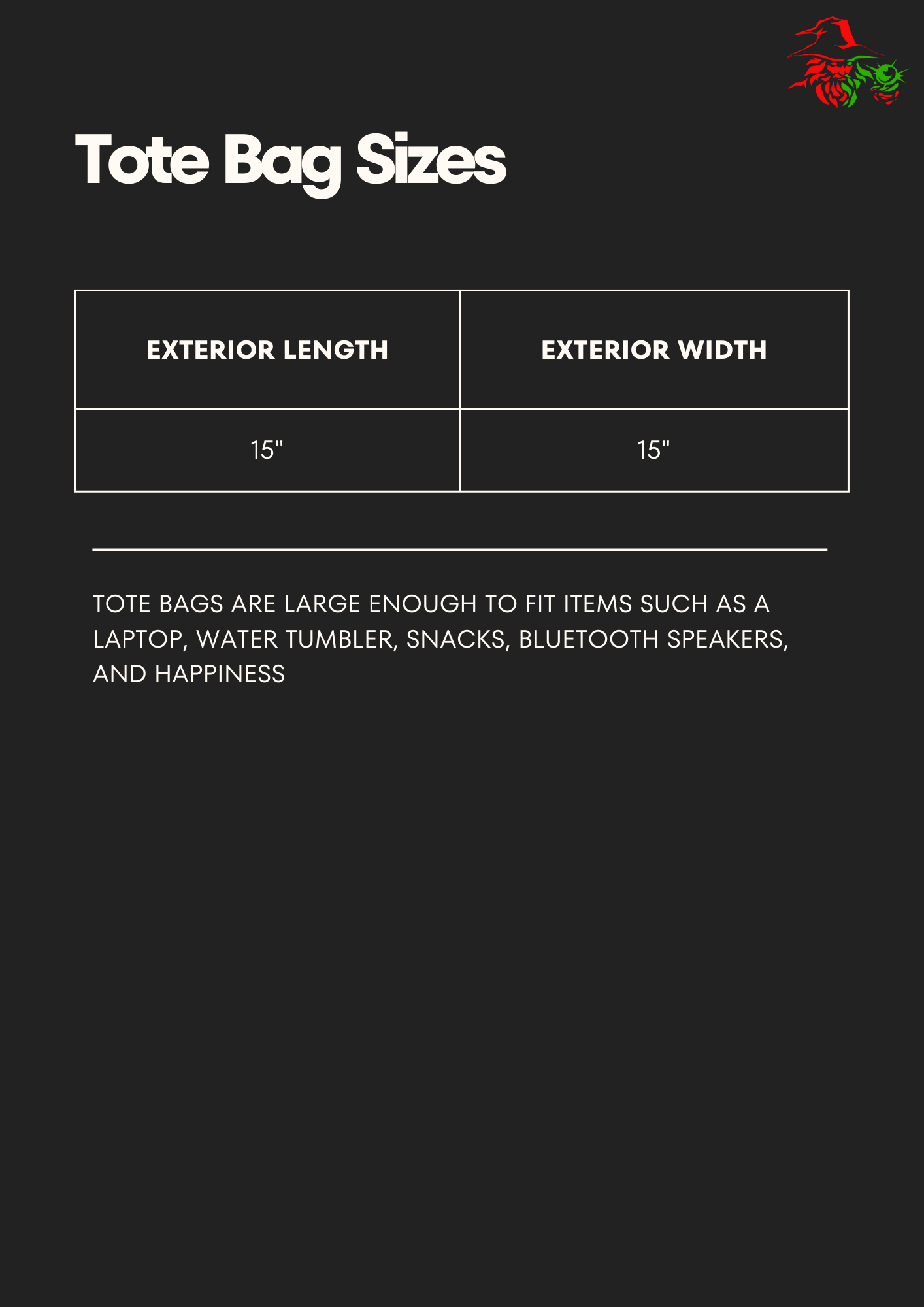a bag size guide for a backpack