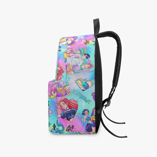 K-Pop Demon Hunter x Huntrix Edition | Ergonomic Backpack - Syntax & Alchemy - • All-over-print type. • Designed For Unisex.• Classic and smooth zipper closure.• Made of high-quality polyester fabric.• Suggested Designed File Size: 4800 x 4800px, 200dpi.• Designed files format: JPEG/PNG, only in RGB color modes.• Ultra-large interior capacity for the storage of daily must-haves.
