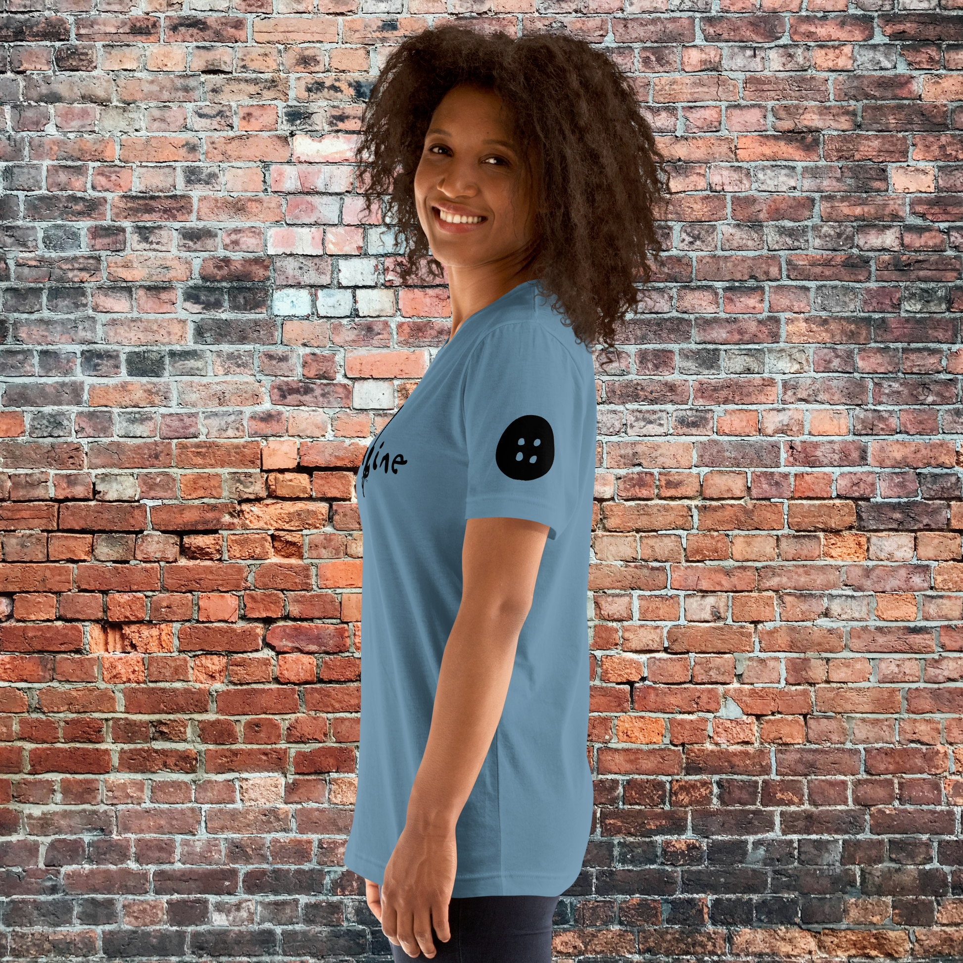 Coraline | Airlume Cotton T-Shirt | Button Sleeves Women's T-Shirt Syntax & Alchemy   