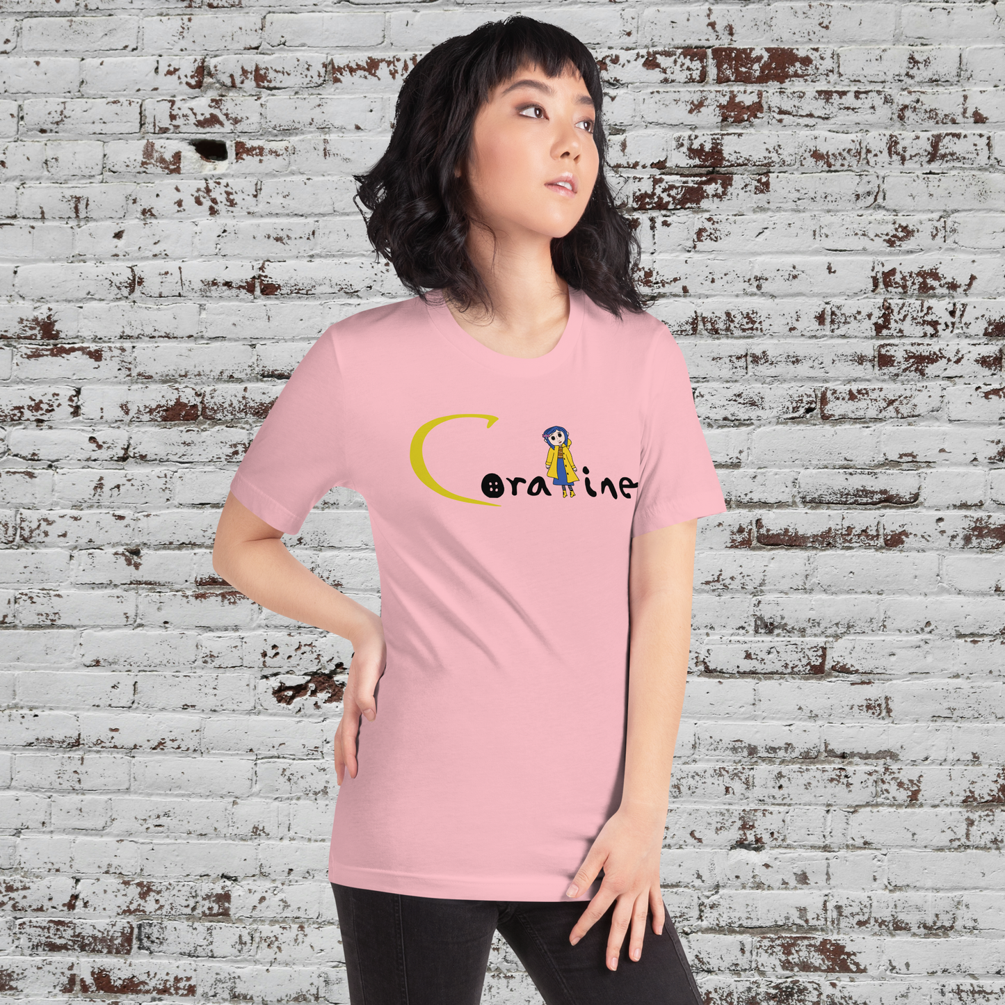 Coraline Button Eyes | Airlume Cotton T-Shirt Women's T-Shirt Syntax & Alchemy   