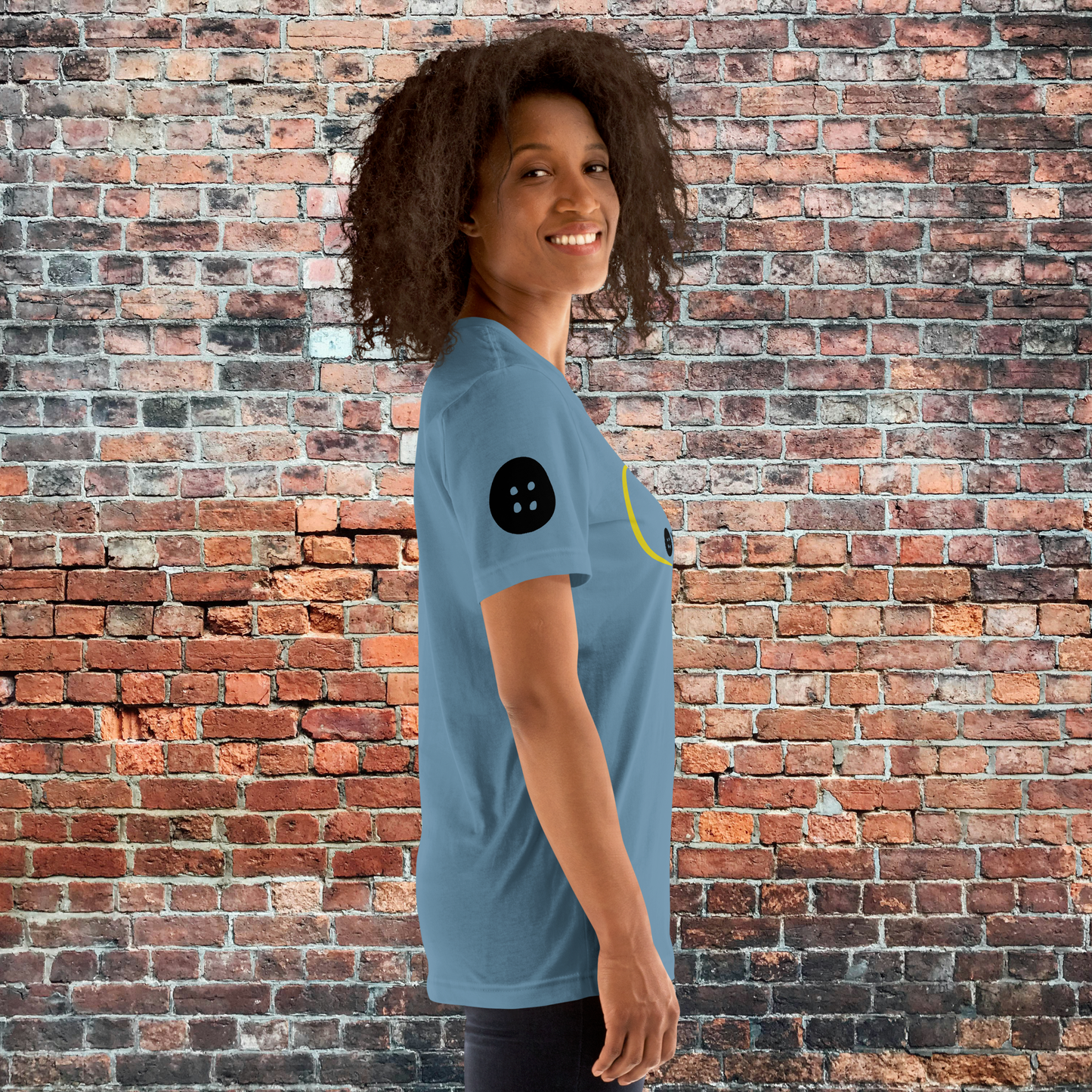 Coraline | Airlume Cotton T-Shirt | Button Sleeves Women's T-Shirt Syntax & Alchemy   