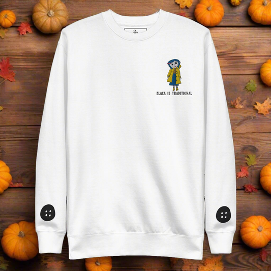 Black Is Traditional | Soft-Wash Sweatshirt | Embroidered | Black Buttons - Syntax & Alchemy