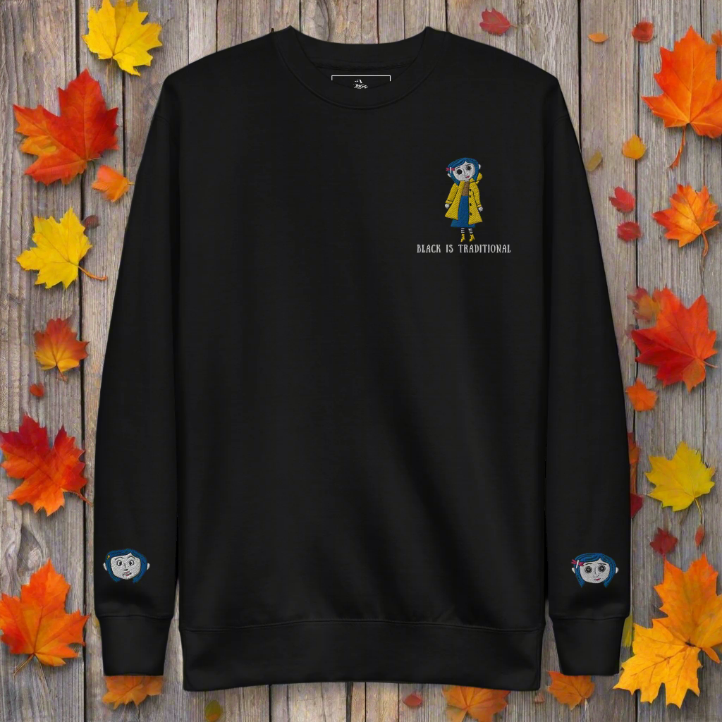 Black Is Traditional | Soft-Wash Sweatshirt | Embroidered | Two Coralines - Syntax & Alchemy