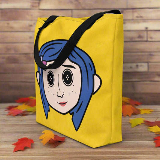 Coraline Button Eyes | Large Tote Bag - Syntax & Alchemy