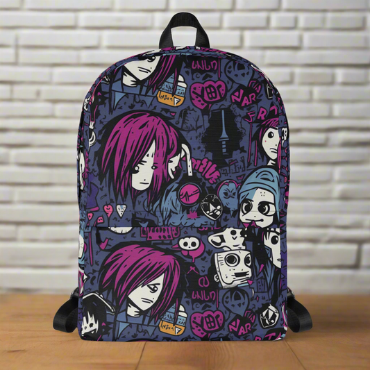 Emo Doodles | Ergonomic Backpack - Syntax & Alchemy