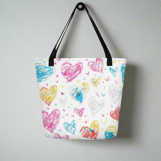 Graffiti Hearts | Large Tote Bag - Syntax & Alchemy