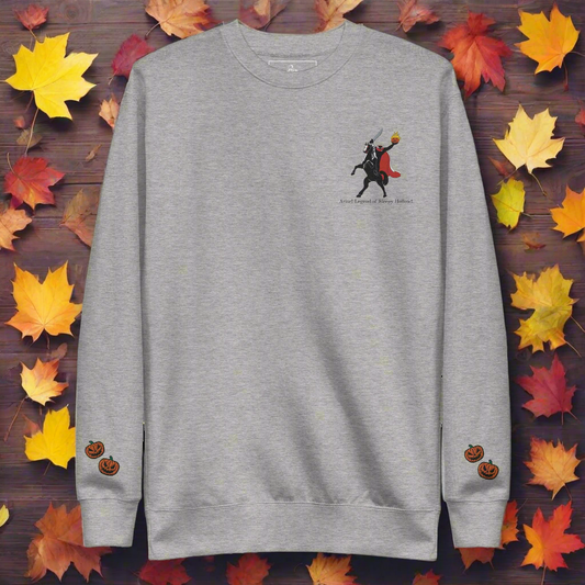 Legend of Sleepy Hollow | Soft-Wash Sweatshirt | Embroidered | Black Variant | Pumpkins - Syntax & Alchemy