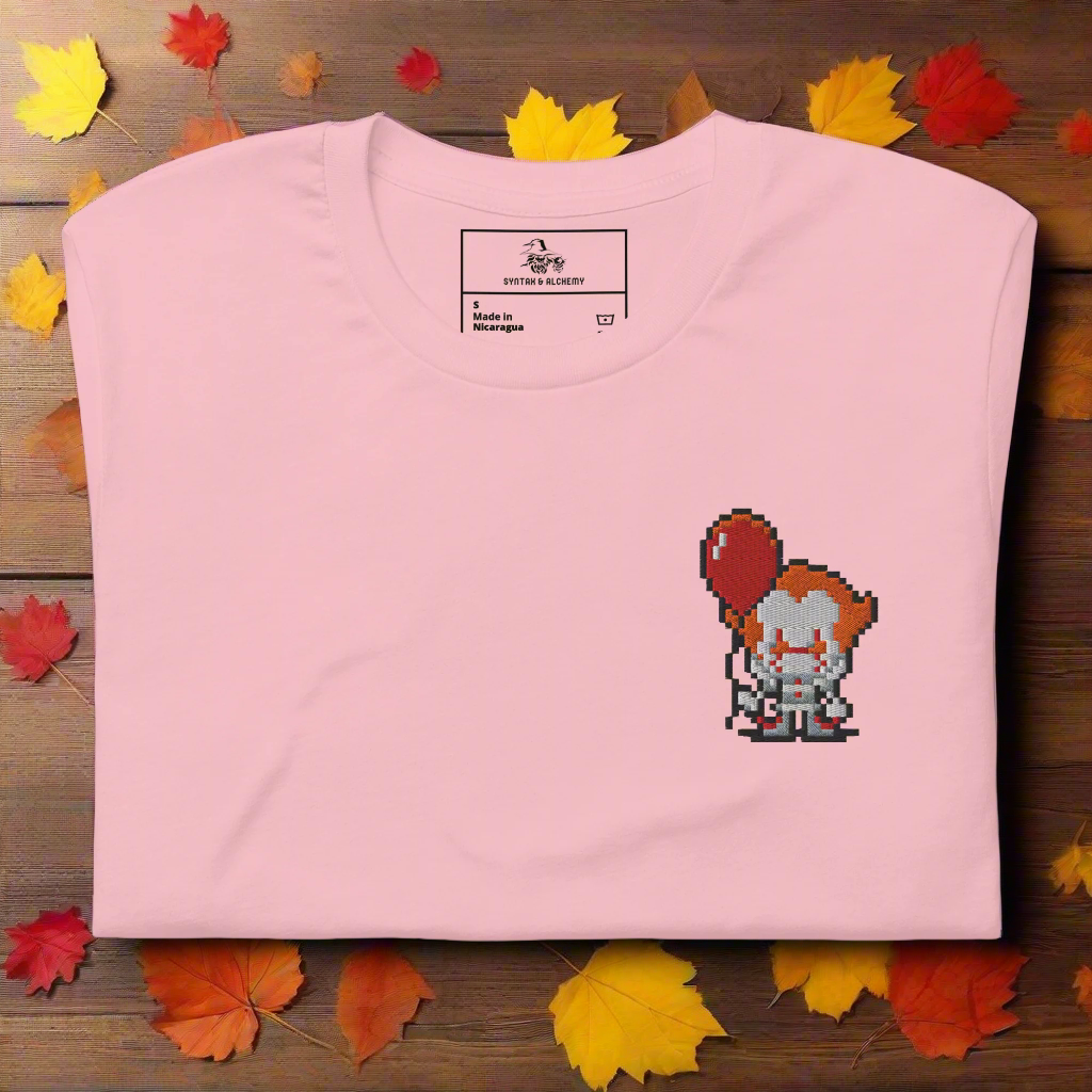 Pennywise Pixel | Unisex Airlume Cotton T-Shirt | Embroidered - Syntax & Alchemy