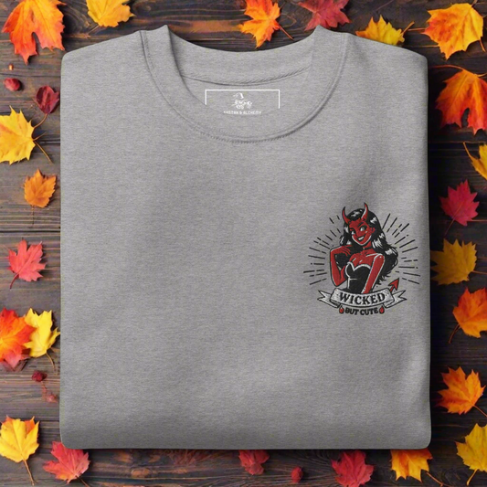 Wicked But Cute | Soft-Wash Sweatshirt | Embroidered - Syntax & Alchemy
