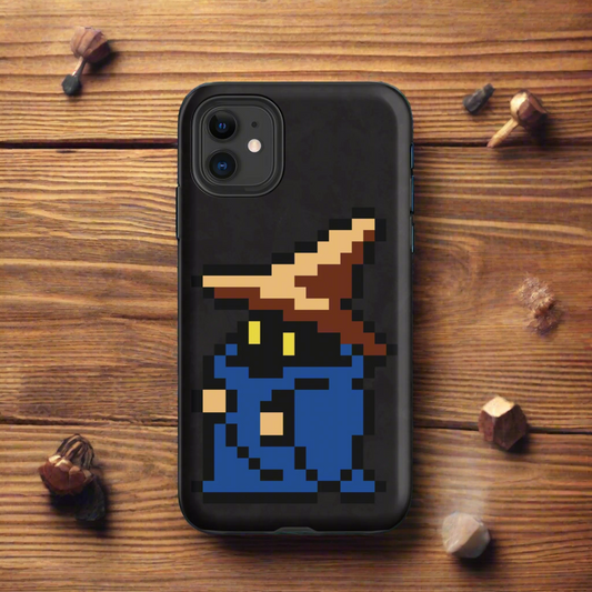 Black Mage Pixel | Tough Case for iPhone® - Syntax & Alchemy - Protect your phone with style using a durable, dual-layered case. The outer shell is made of impact-resistant polycarbonate, while the inner lining sports TPU lining for maximum impact absorption. Keep your phone fashionable and safe all year round!Features:• Polycarbonate outer shell• Thermoplastic Polyurethane TPU inner liner• Dual-layer protection• Precisely aligned port openings• Induction charging compatible