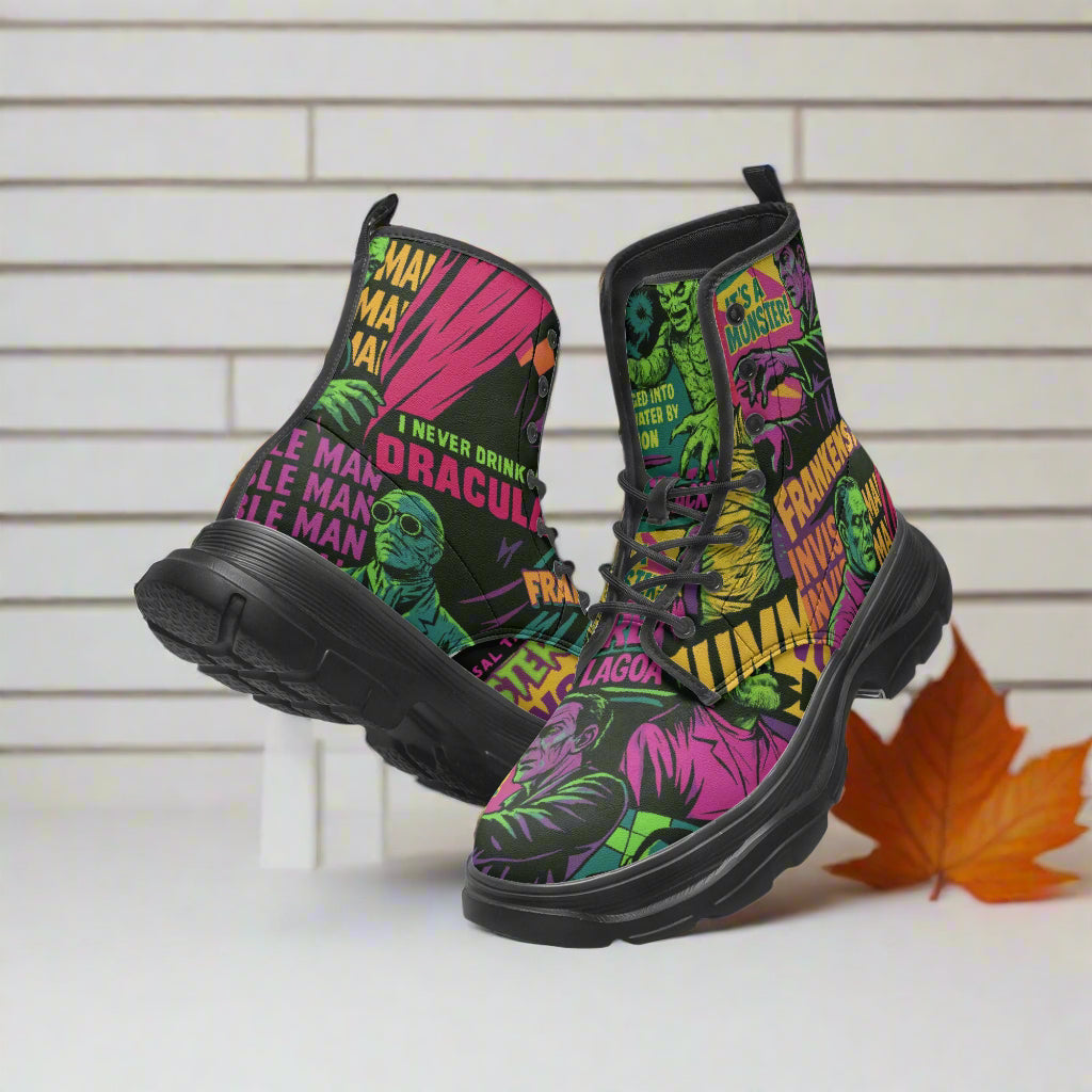 Universal Monsters | Vegan Leather Chunky Boots - Syntax & Alchemy