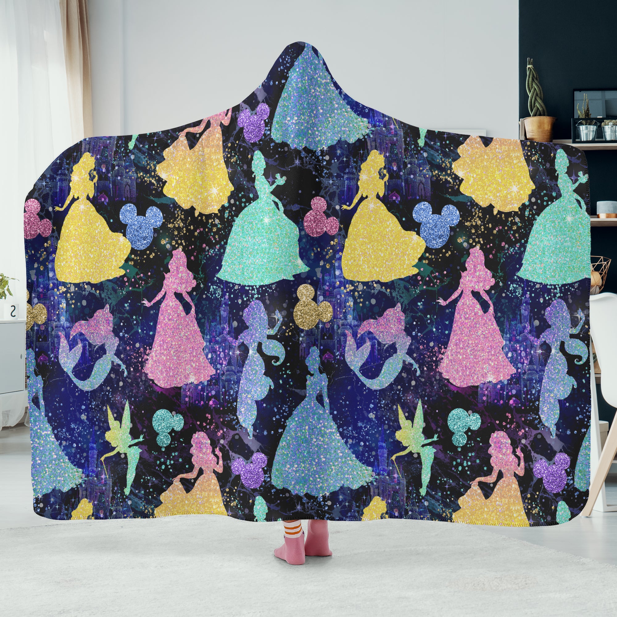 Disney Princesses | Fleece Snuggie Blanket - Syntax & Alchemy - • Designed For Bedroom / Indoor.• Designed For Bedroom / Indoor.• Exquisite dual-sided sewing & stitching.• Soft and comfy interior wool-like fabric to keep warm.• Machine wash & Hand Wash in cold water, Do Not Bleach, Gentle Cycle.• Premium suede polyester fabric on the top layer, guarantees a better touch feeling.