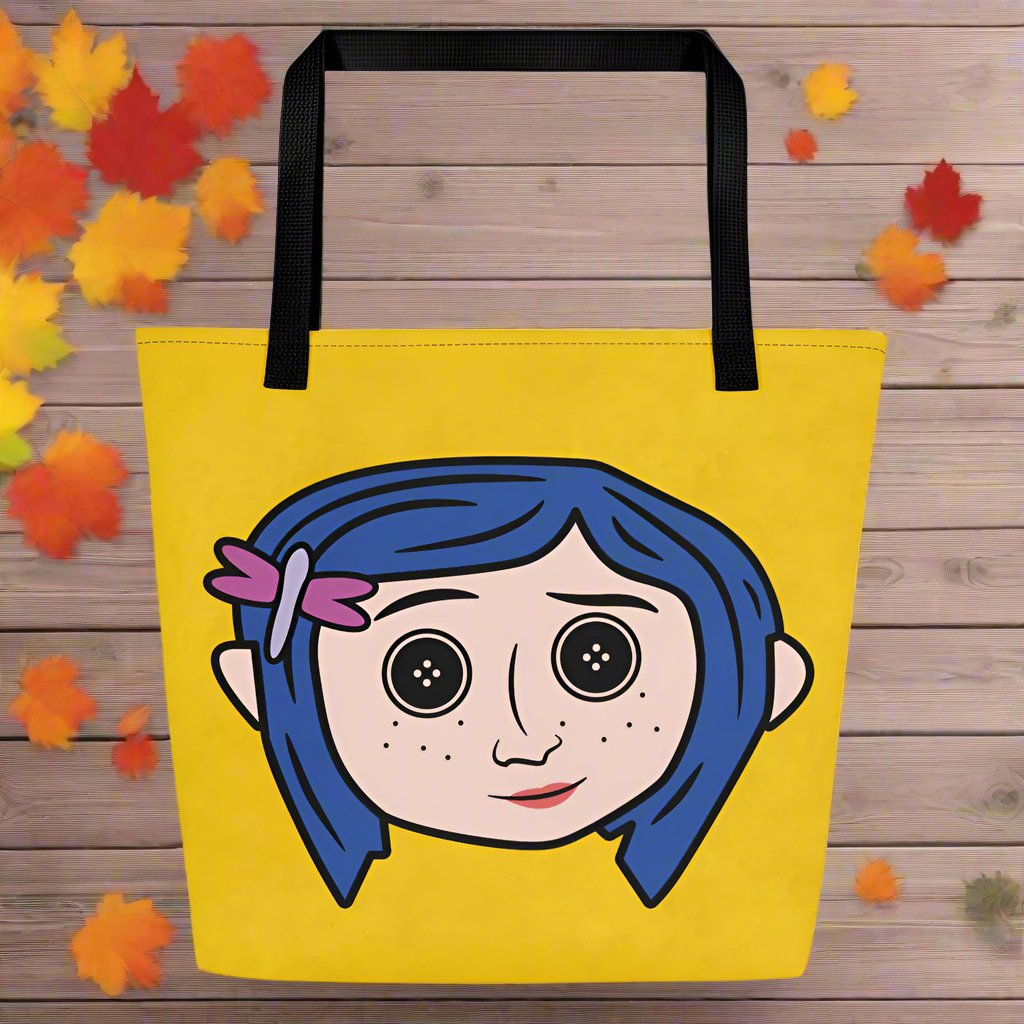 Coraline Button Eyes | Large Tote Bag Tote Bags Syntax & Alchemy   