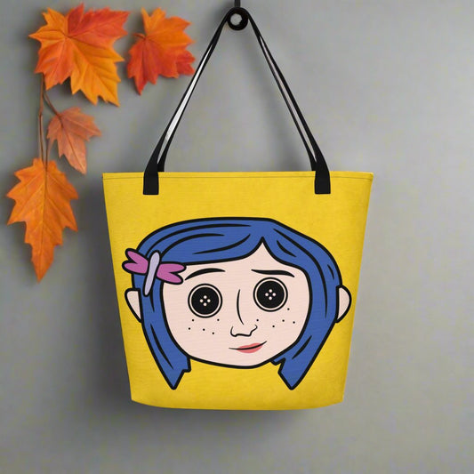 Coraline Double-Sided Eyes | Large Tote Bag Tote Bags Syntax & Alchemy   