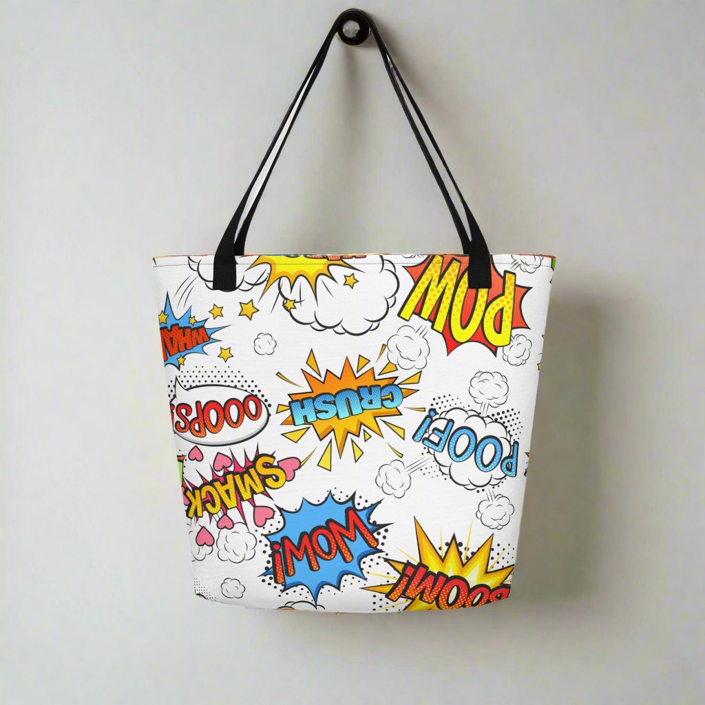 SUPER WHAM! | Large Tote Bag | White Variant Tote Bags Syntax & Alchemy